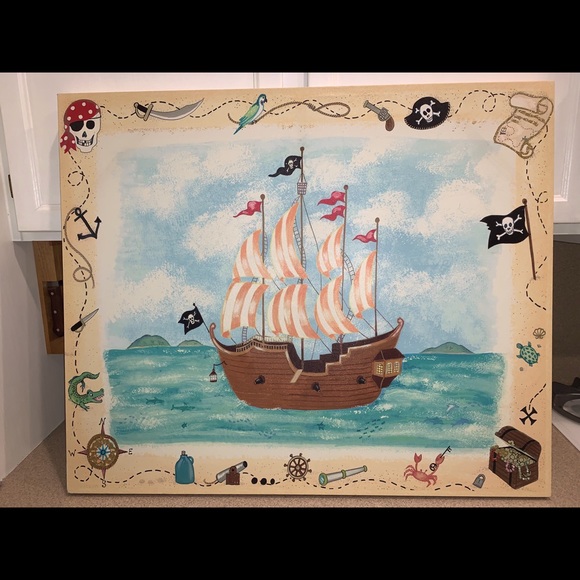 Pottery Barn kids Inspired Pirate Ship painting Lg